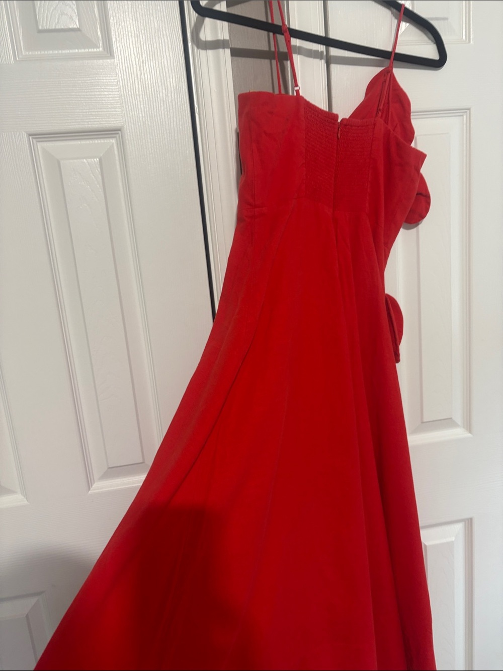 FARM Rio Red Spaghetti-Strap Midi Dress with Floral Applique - Picture 7 of 11